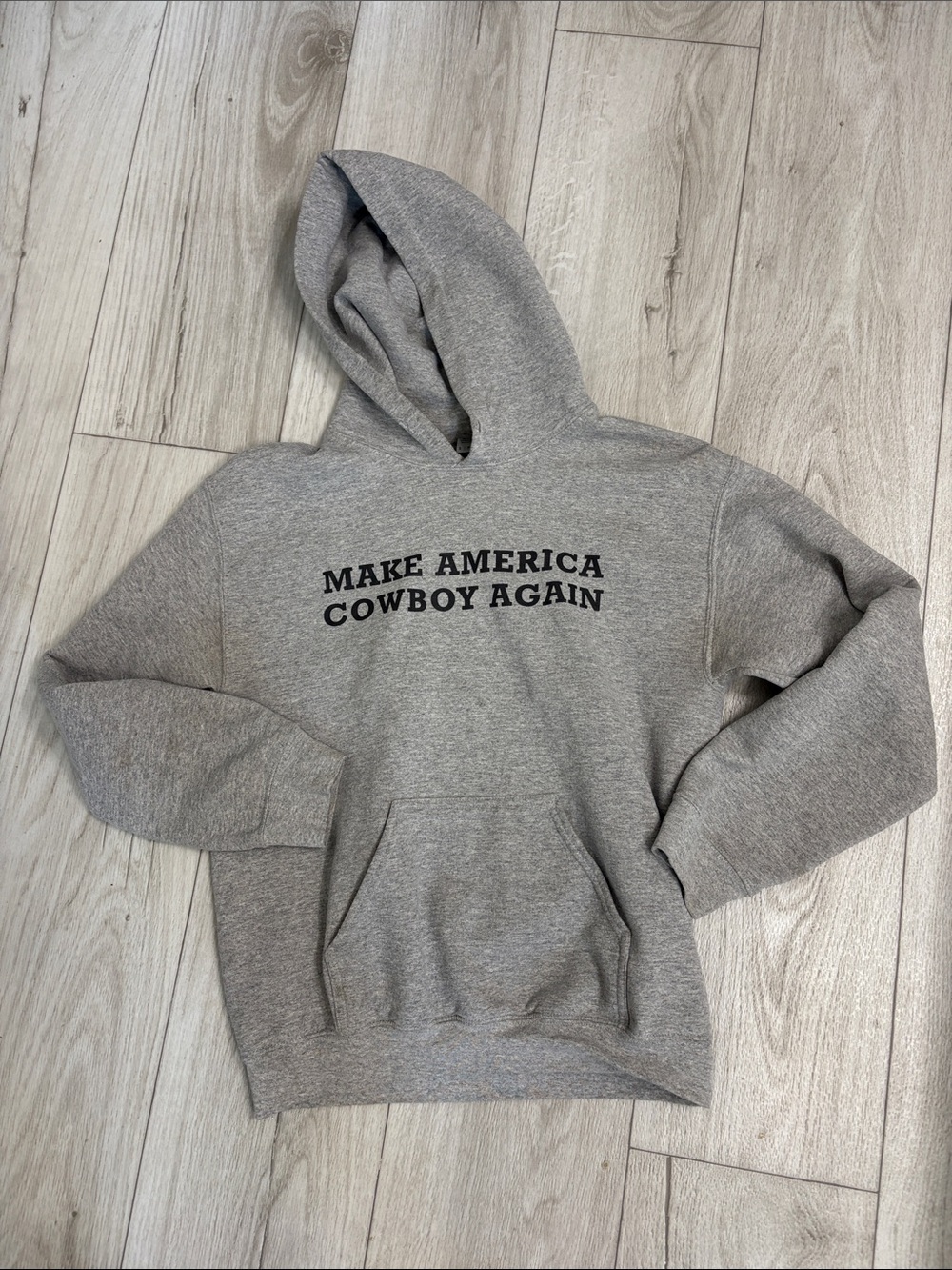 Gray 'Make America Cowboy Again' Hooded Sweatshirt
